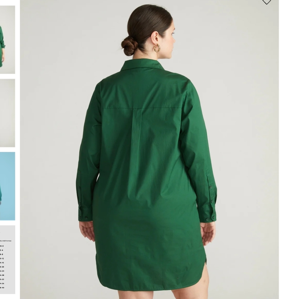Universal Standard Green Shirt Dress Poplin Cotton - Picture 2 of 5